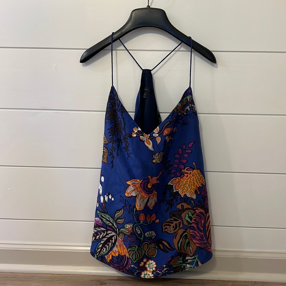 J. Crew Blue Floral Camisole Top